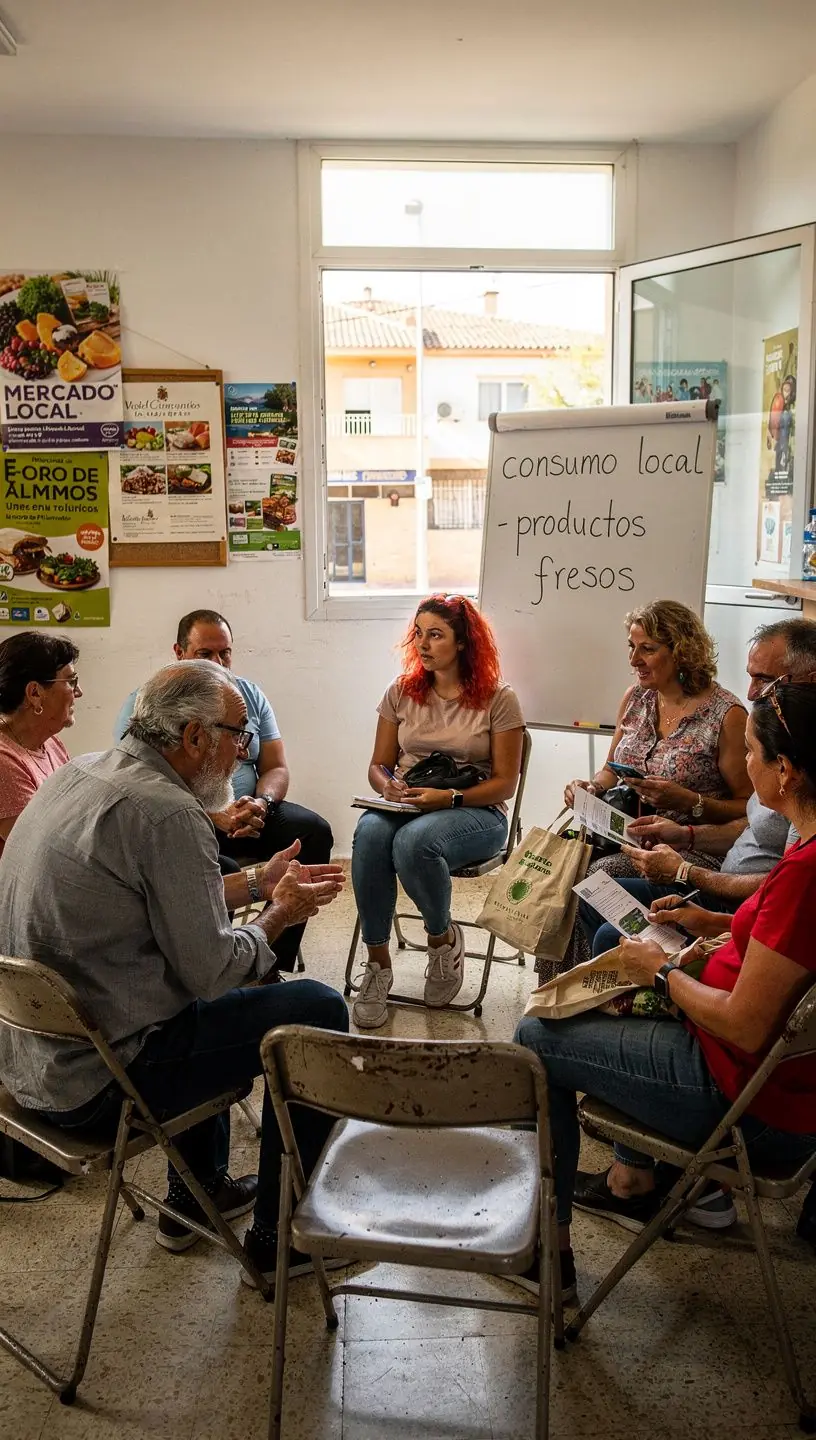 Discusiones comunitarias sobre tendencias de alimentos orgánicos.